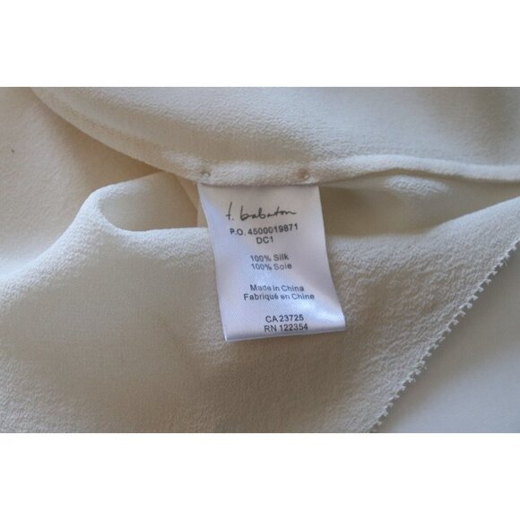 Aritzia T. Babaton Womens Size XXS Ivory Blouse Sheer Silk Shirt Long Sleeve Top - Picture 10 of 11
